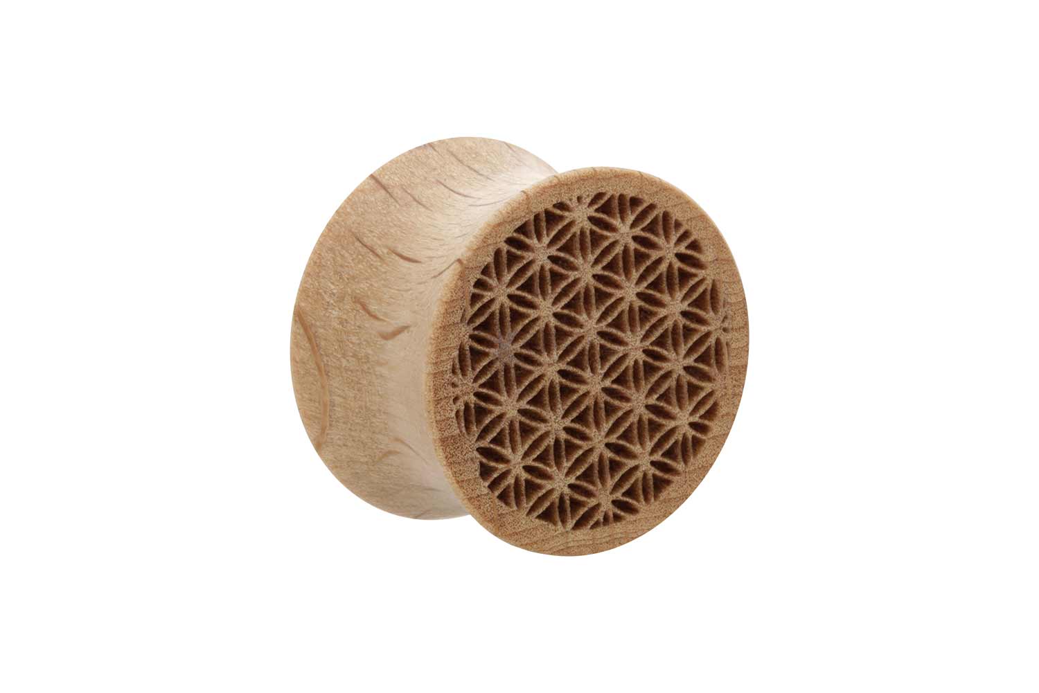 Holz Double Flared Plug BLUME DES LEBENS ++SALE++ von Piercingline